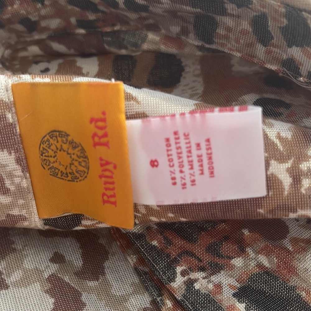 Ruby Rd Leopard Print Metallic Threading Button D… - image 4